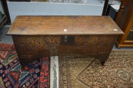 A good small 18th century oak coffer.