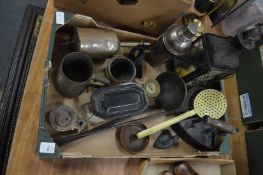 Miscellaneous collectables to include flat iron, clockwork jack, lantern etc.