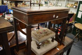 A George III mahogany fold-over tea table.
