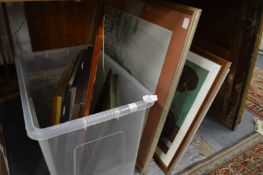 Decorative paintings and prints.