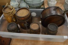 A good collection of liqueur or water barrels and flasks.