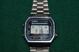 A Casio digital wristwatch.
