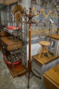 A bentwood coat stand.