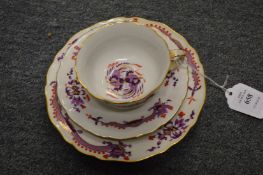 A Meissen porcelain trio.