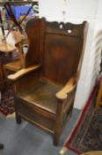 A 18th/19th century elm lambing chair.