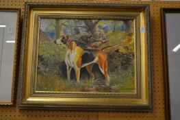 Sylvis Wolstenholme, fox hound in a woodland, oil on canvas.