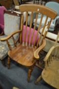 Victorian style beech Windsor armchair.