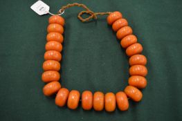 A large bead necklace.