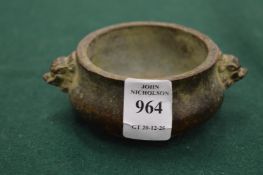 A small Chinese bronze censer.