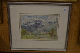 Annie Simpson, Springtime in Merano, watercolour.