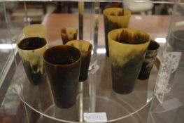 A group of horn beakers.
