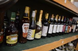 Quantity of wines and spirits (sold as seen).