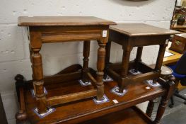 Two oak joint stools.