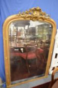 A good 19th century gilt framed over-mantel mirror with shell shaped cresting.