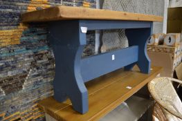 A pine and painted pine bench seat.