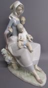 Lladro 'Mother' 4864 sitting with children figure group - approx. 38cm x 26cm x 15cm