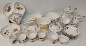 Selection of Royal Worcester Evesham & hand-painted Japanese tea service (some damage)