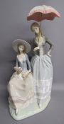 Lladro 'Harmony Group' 4804 ladies with dog and parasol - approx. 48cm x 24.5cm x 21cm