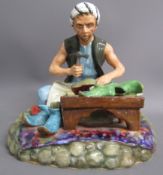 'The cobbler of Baghdad' by studio potter Reg Johnson - approx. 15.5cm x 17cm x 17cm