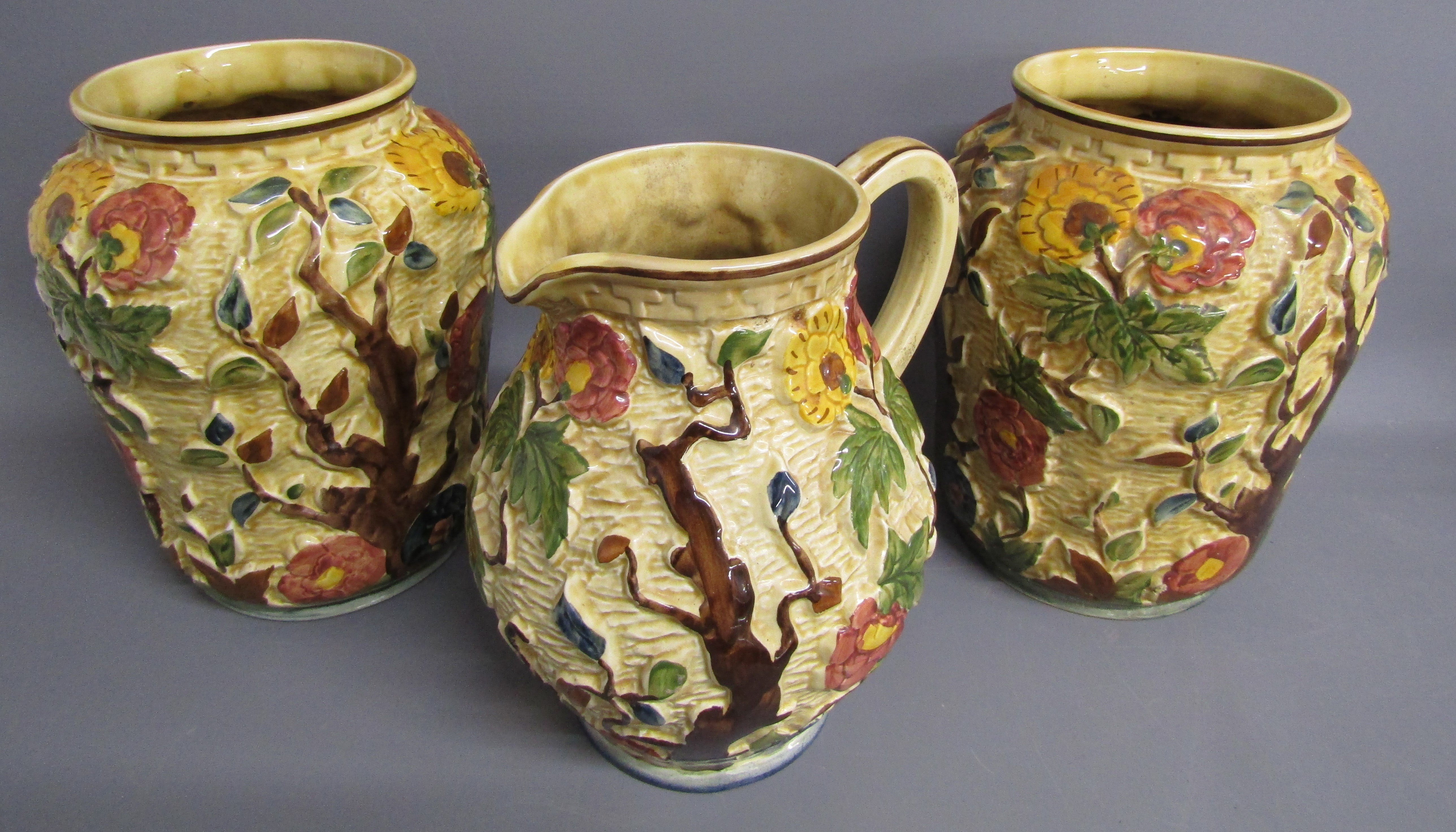 Arthur Wood 'Indian Tree' vases and jug, HMS Nelson, Czechoslovakia fish jug and a picture plate - Image 5 of 5