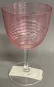 Possibly James Powell Whitefriars pink spiral wine glass