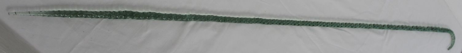 Glass cane in the shape of a shepherds crook 37cm long