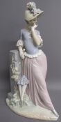 Lladro 'Aesthetic Pose' 4850 leaning lady figurine - approx. 39cm x 21cm x 14.5cm