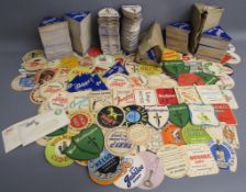 Collection of beer mats includes Bass, Worthington, Carlsberg, Park Drive, baby bubbly etc