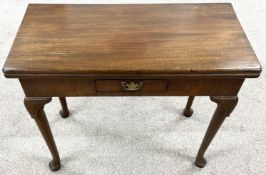 George III mahogany fold over breakfast table