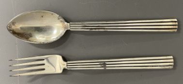 Georg Jensen Sterling Denmark silver christening fork & spoon 2.5ozt