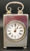 Early 20th century silver cased carriage clock by William Comyns, London 1905 (with inscription to