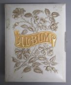 Victorian photograph album with clasp containing 32 photographs