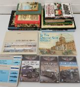 Selection of books on railways / transport & 3 classic cars dvds