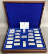 Cased set of 25 solid silver proof ingots each 1.0ozt by The Birmingham Mint 'Milestones Of Manned