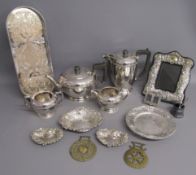 Silver plate includes Harrison Brothers and Howson teapot, water pot, milk jug and sugar bowl,