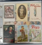 Large album of postcards (over 150) including real photographic locomotives, ships (White Star,