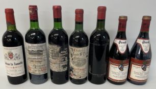 Red wine - 2 bottles of Ferdinand Pieroth Dealur Mare 1985, Chateau Grand Puy Lacoste Saint Curons