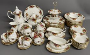 Royal Albert Old Country Roses pattern part dinner & tea service including tea & cofee pots