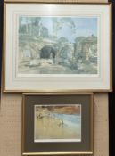 Large William Russell Flint limited edition print 355/850 of two young women in a courtyard (83cm by