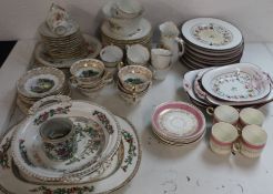 Mixed selection of ceramics, Chinese plate and large bowl, bone china 22ct  gold cups/saucers/