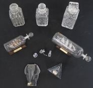 Selection of glass and crystal to include 2 x  Mayflower Glass sculptures ship in a bottle, Cutty