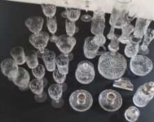 Selection of cut glass and lead crystal comprising water jug, glasses, vases, silver plated finished