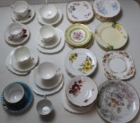Mixed selection trios by Regency, Morley, Imperial 22ct gold, Royal Albert, Grosvenor, Queen Ann,