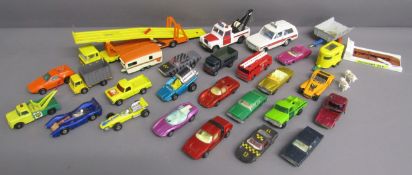 Die-cast cars includes - Dinky Rescue Land Rover - Dinky police Range Rover - Matchbox transporter -