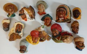 Quantity of Bossons chalk ware head wall plaques