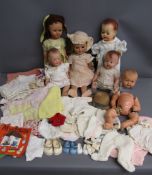 Vintage dolls - large marked F22 with dress and bonnet and tinkletoes shoes - Pedigree England