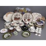 Ceramics includes - Alfred Meakin serving plates - Tunstall serving plate - 11 Danbury Mint Ford