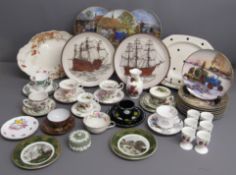 Ceramics includes - Alfred Meakin serving plates - Tunstall serving plate - 11 Danbury Mint Ford