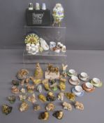 Wade whimsies and similar Torquay mounted horse - thimbles - Regency Fine Arts egg etc