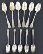 Six silver tea spoons London 1837 3ozt and 5 Silver tea spoons London 1792 2ozt